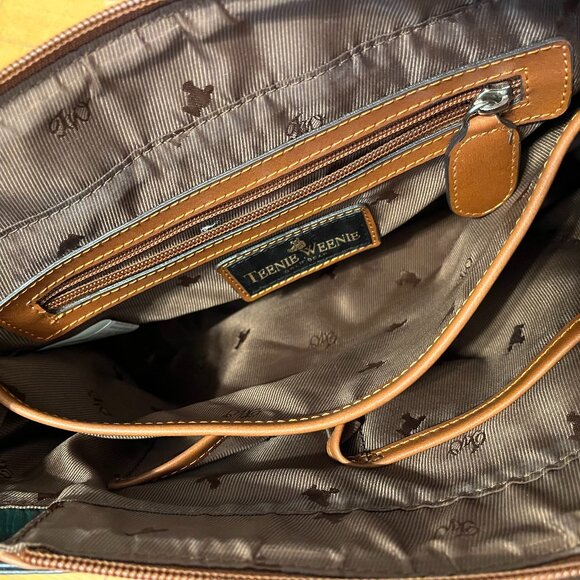 COPY Satchel Crossbody – Faux Leather Plaid & Cognac Brown - Picture 7 of 15